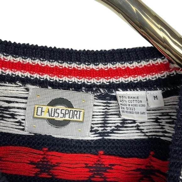 VINTAGE CHAUS SPORT NAUTICAL ANCHOR CREW NECK DROP SHOULDER CREW NECK SWEATER - Picture 14 of 14